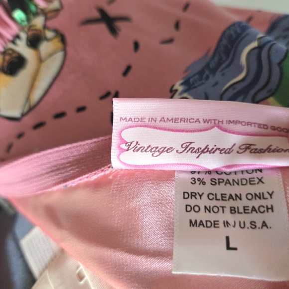 🪝Off The Hook - "Neverland" Jenny Dress Micheline Pitt Art Pinup Couture L - Picture 7 of 14